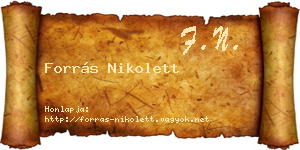Forrás Nikolett névjegykártya