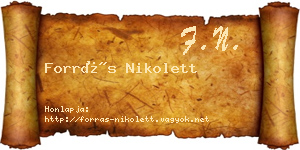 Forrás Nikolett névjegykártya